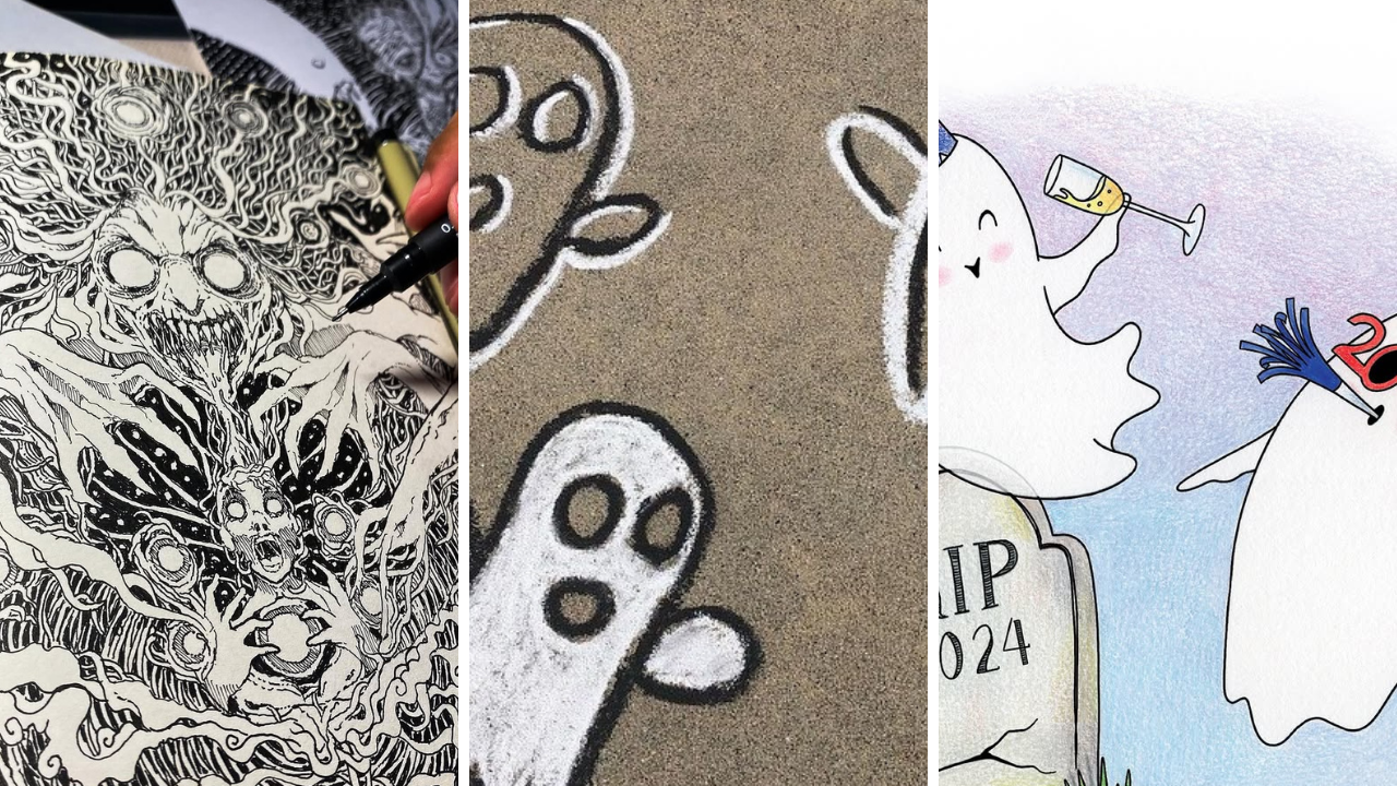 cute doodles drawings ghost