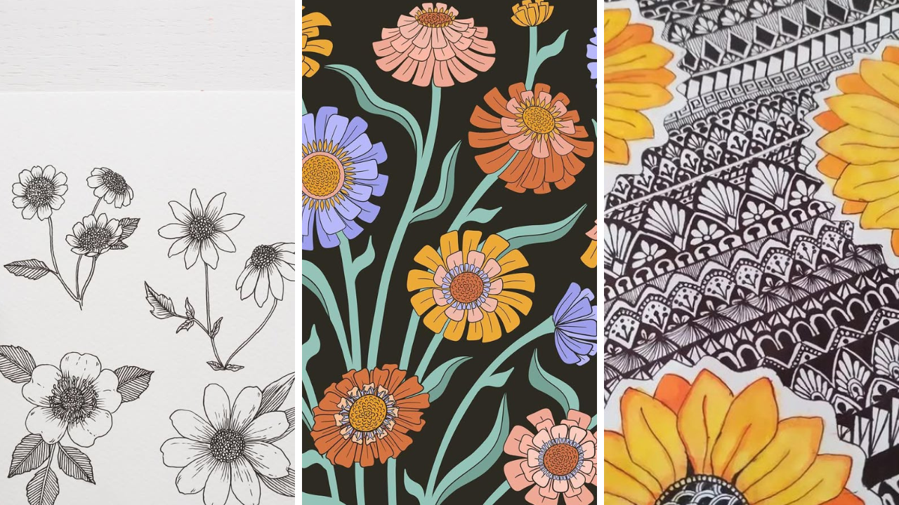 flower drawing design