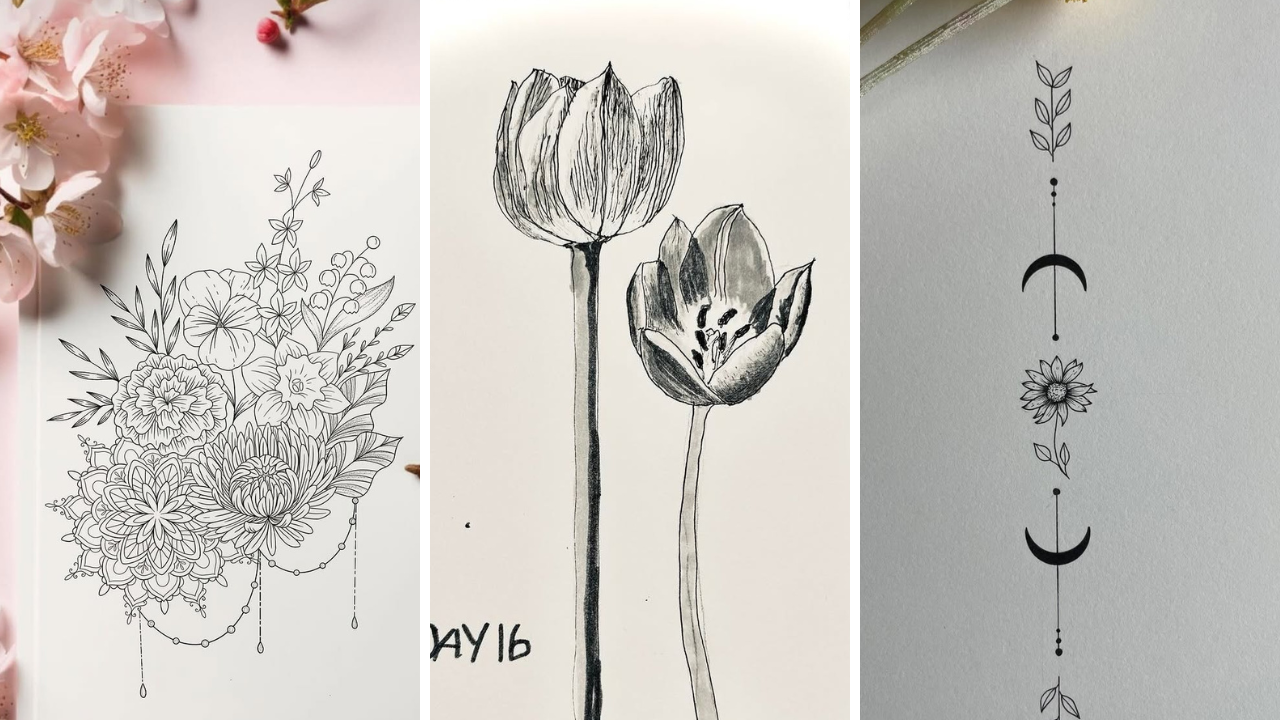 flowers drawing simple